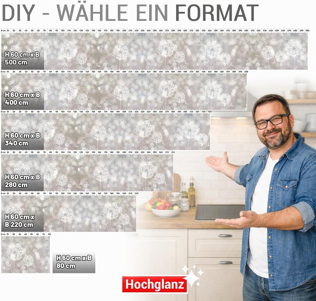 StickerProfis Küchenrückwand selbstklebend Glasoptik ausgeführt - SOMMERWIND - 1.8mm, Versteift, jed