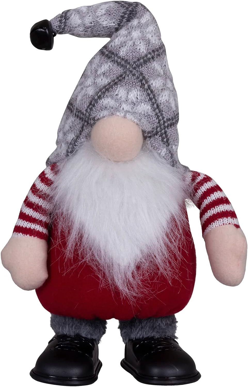 Christmas Paradise Tanzender Weihnachtswichtel 24cm(40cm) im 2er Set Gnom mit Musik & Bewegung - gra