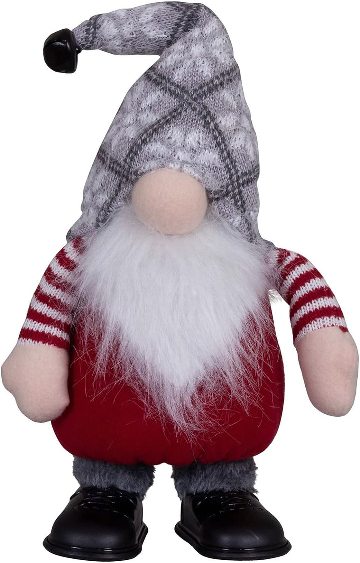 Christmas Paradise Tanzender Weihnachtswichtel 24cm(40cm) im 2er Set Gnom mit Musik & Bewegung - gra