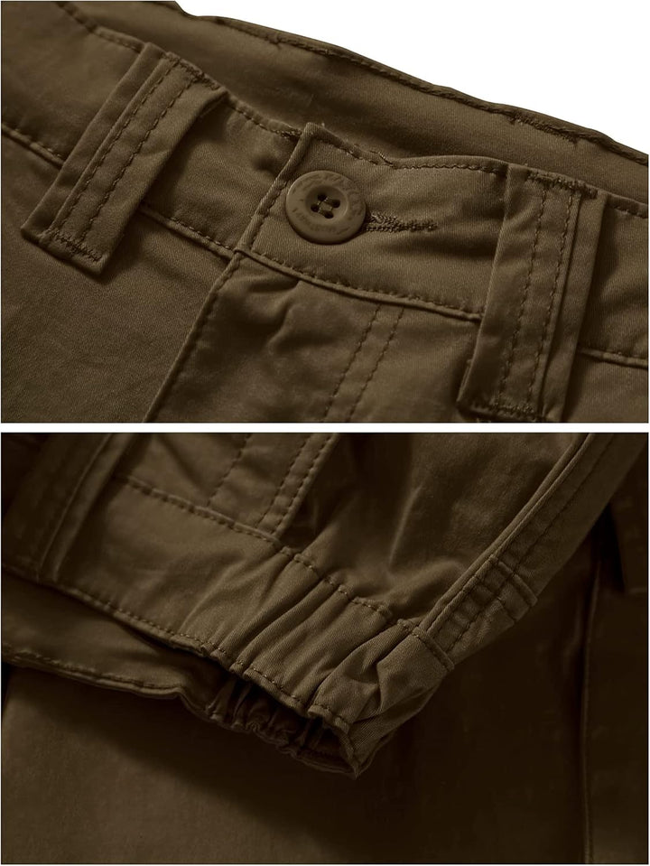 Damen Hosen Cargo Hose Multi Taschen Wanderhose Workwear Reissverschluss Armee Militär Outdoorhose R