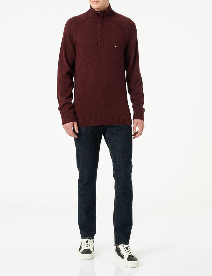 Tommy Hilfiger Herren Pullover M Rot (Deep Rouge Heather), M Rot (Deep Rouge Heather)