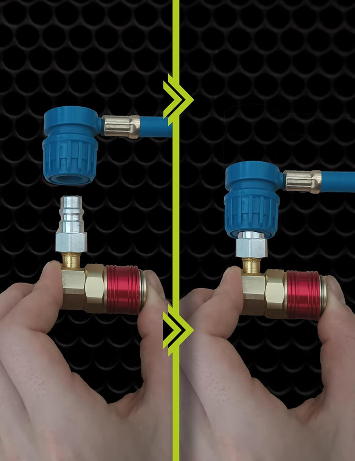 Adapter für Klimaanlagen mit Kältemittel R134a, ohne LP (Low Port) Anschluss, für Fahrzeuge bis Bauj