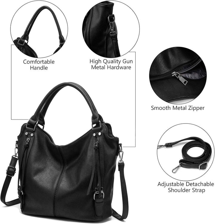 Realer Damen Handtaschen Mittel Shopper Lederhandtasche Schultertasche Umhängetasche Geldbörse Hobo