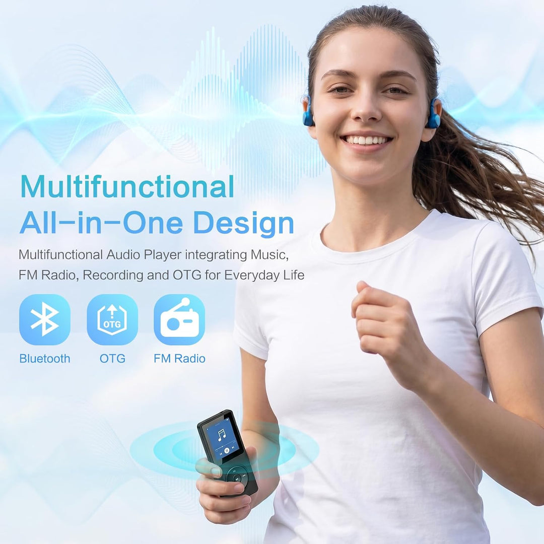 32GB MP3 Player Bluetooth 5.1 mit Lautsprecher, mit 1,8" TFT-Farbbildschirm, Kopfhörer, MP3 Player M