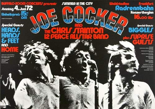 Joe Cocker - Summer In The City, Frankfurt 1972 » Konzertplakat/Premium Poster | Live Konzert Verans