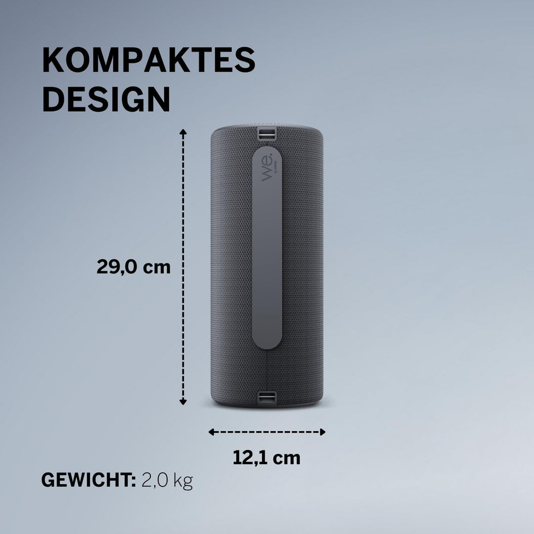 Loewe We. HEAR 2 Storm Grey, Bluetooth Lautsprecher, 60W, Wasserresistent, Tragbar, Aufladbar, 17h L
