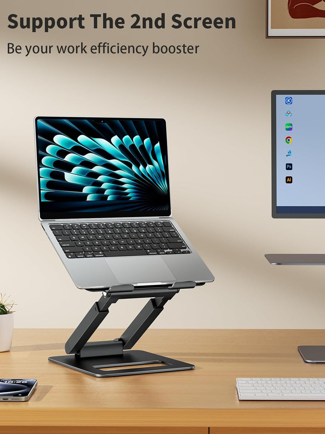 tounee Laptopständer für den Schreibtisch, höhenverstellbar, Teleskop-Computerständer mit ausziehbar