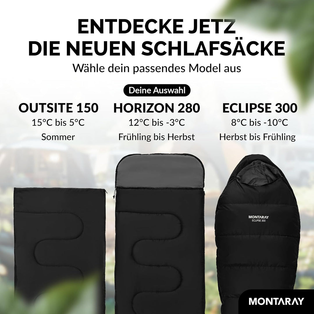 Deckenschlafsack mit Kapuze bis -3°C INKL. Kissen - Outdoor Winter-Schlafsack & Sommer-Schlafsack 3-