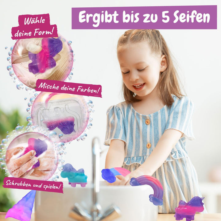 Science4you Einhorn Lab Seife Machen Kit für Kinder 6+ Jahren, Machen Sie Ihre Eigenen Seifen Mit Gl