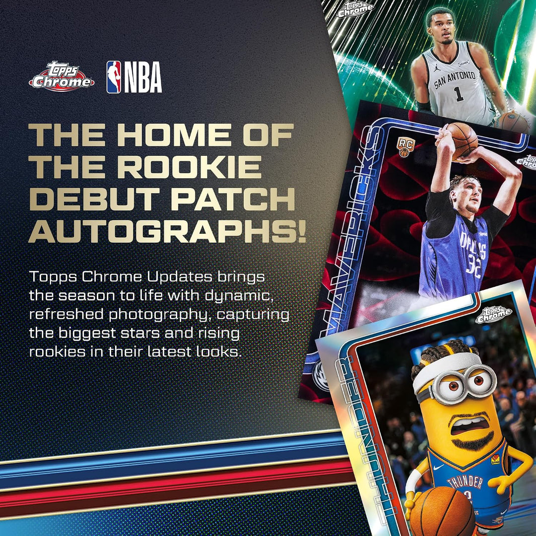 2025-26 Topps Chrome-Updates NBA-Basketball, werksseitig versiegelt, Mega-Box
