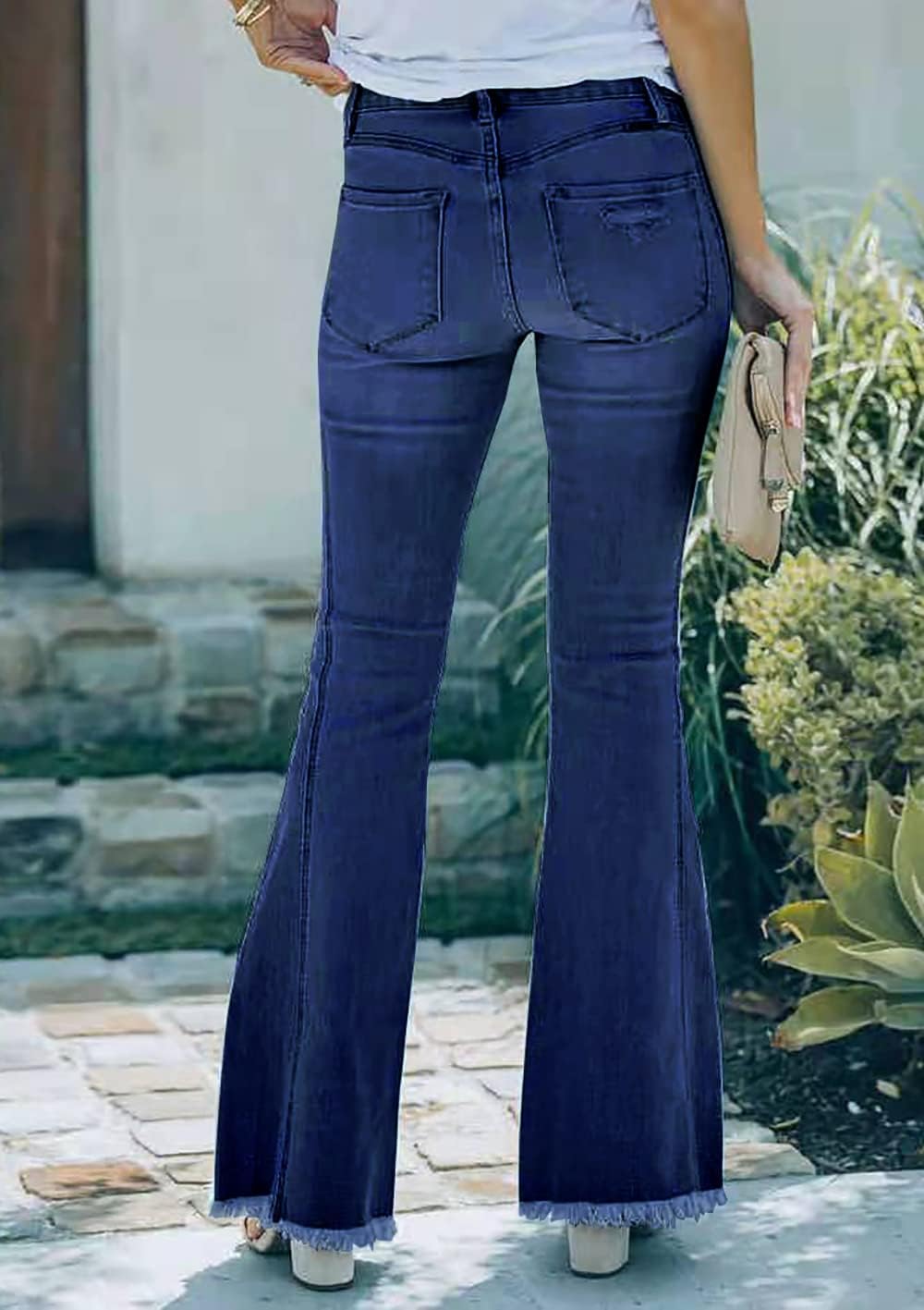 Necooer Skinny Jeans Für Damen Boyfriend-Jeans Mit Hoher Taille Und Lockerer Passform S E-dunkelblau