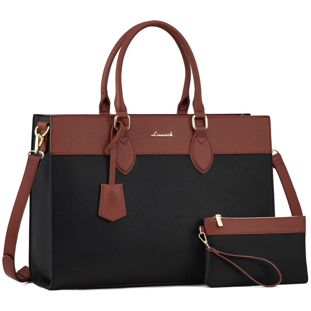 LOVEVOOK Laptop Handtasche Damen, 15,6 Zoll Shopper Tasche Schultertasche Laptoptasche Gross Aktenta