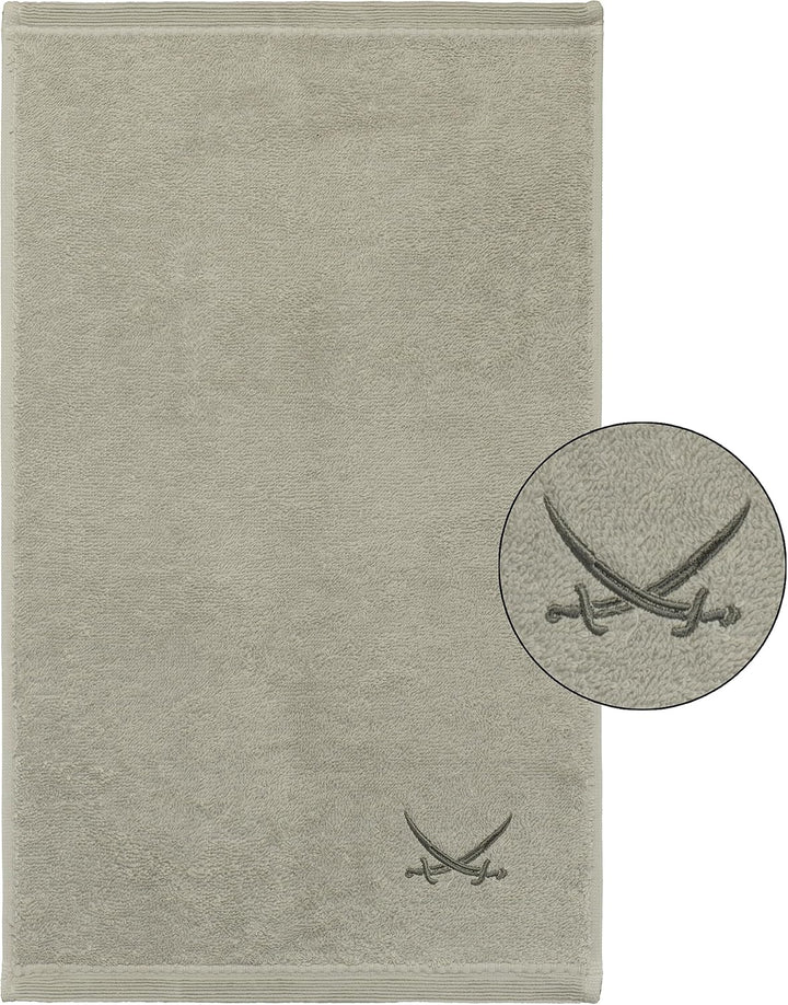 Sansibar Gästehandtuch 6er Set 30x50 cm 100% Baumwolle mit gesticktem Säbel Logo Set Handtuch Seiftu