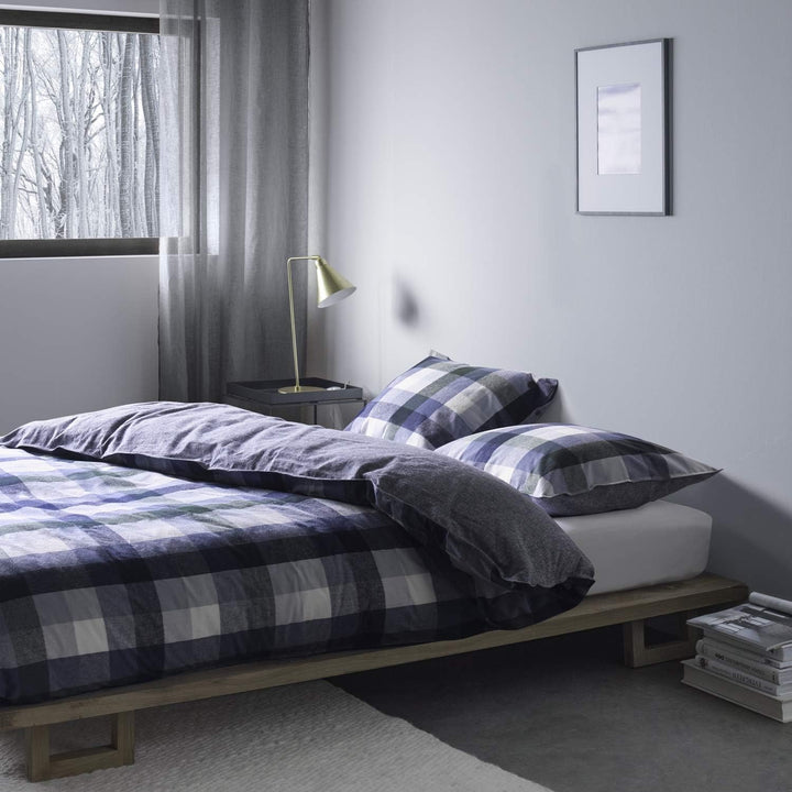 Marc O Polo Flanell Wendebettwäsche Viko Blue 1 Bettbezug 200 x 200 cm + 2 Kissenbezüge 80 x 80 cm 2