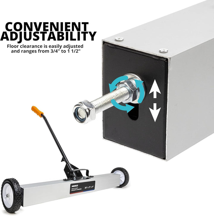 Neiko® Heavy Duty 61 cm Magnet Sweeper Metall Tonabnehmer Werkzeug mit Schnellspanner höhenverstellb