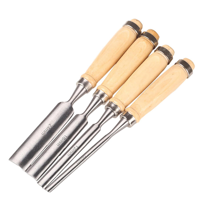 Txmyxgs Schnitzwerkzeug,4 Stück Holz Meissel Set,Stechbeitel Rund Gebogen Hohlbeitel Werkzeuge Set,C