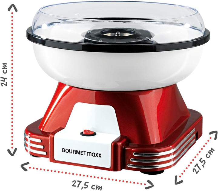 GOURMETmaxx Zuckerwattemaschine für Zuhause | Mit Zubehör für Cotton Candy, Candy Floss Maschine Set