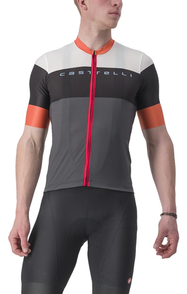 CASTELLI Herren Sezione Jersey T-Shirt XXL Dunkelgrau/Schwarz-scarlet Ibis, XXL Dunkelgrau/Schwarz-s