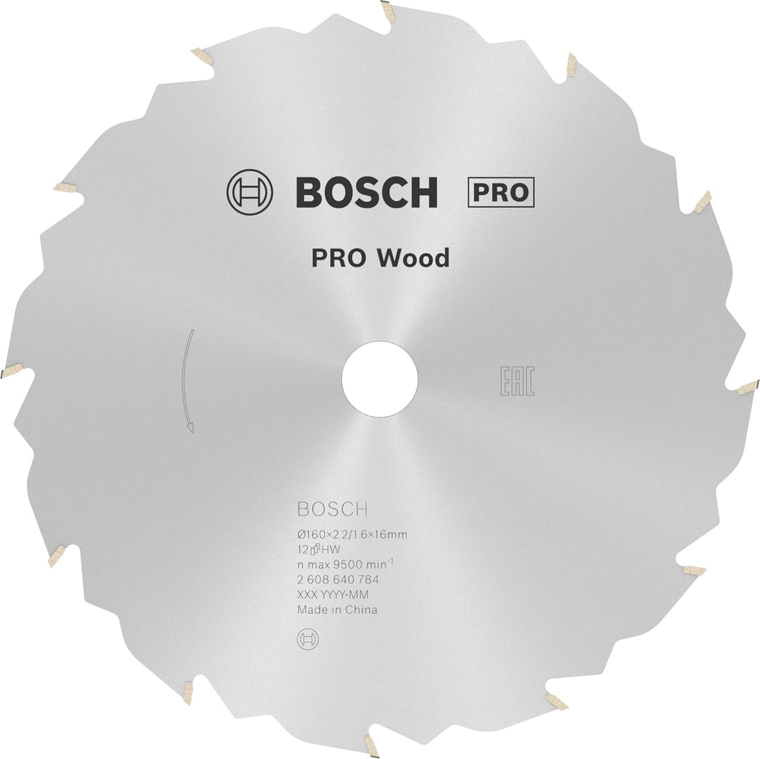 Bosch 1x PRO Wood Kreissägeblatt für Akku-Handkreissägen (für Weichholz, Hartholz, Ø mm, Professiona