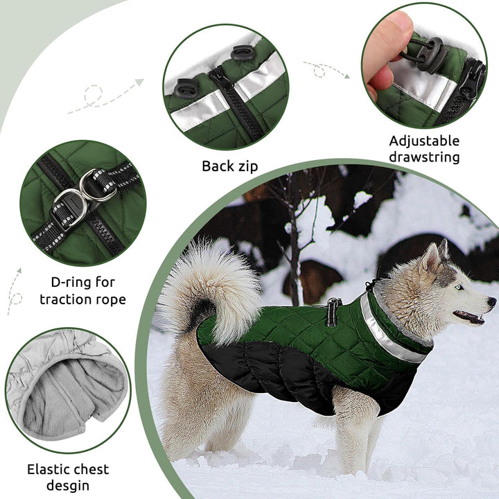 Hundemantel Winter,Hundemantel Grosse Hunde,Hundejacke mit Geschirr, Wasserdicht Wintermantel Hund m