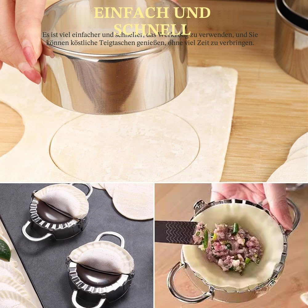 7 Stück Ravioli Former Edelstahl Ravioli Dumpling Maker Former Raviolirad Ausstecher Set Rund Dumpli