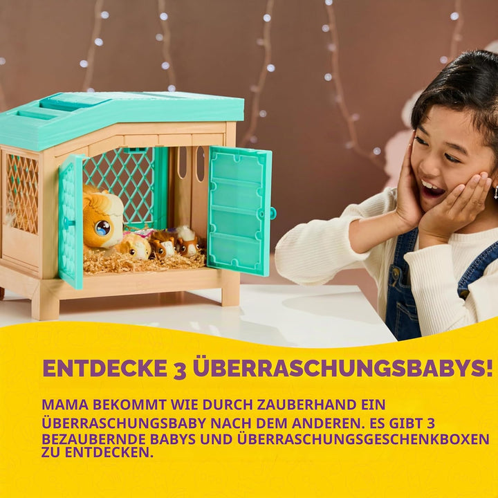 Little Live Pets – Mama Surprise | Interaktives Mama-Meerschweinchen mit Stall und 3 Überraschungsba