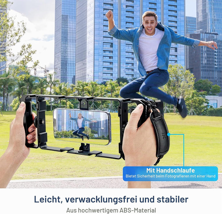 JJC Universelles Magnetic Handy Video Rig Fernbedienungs Set für iPhone 15 14 13 12 11 Pro Max Huawe