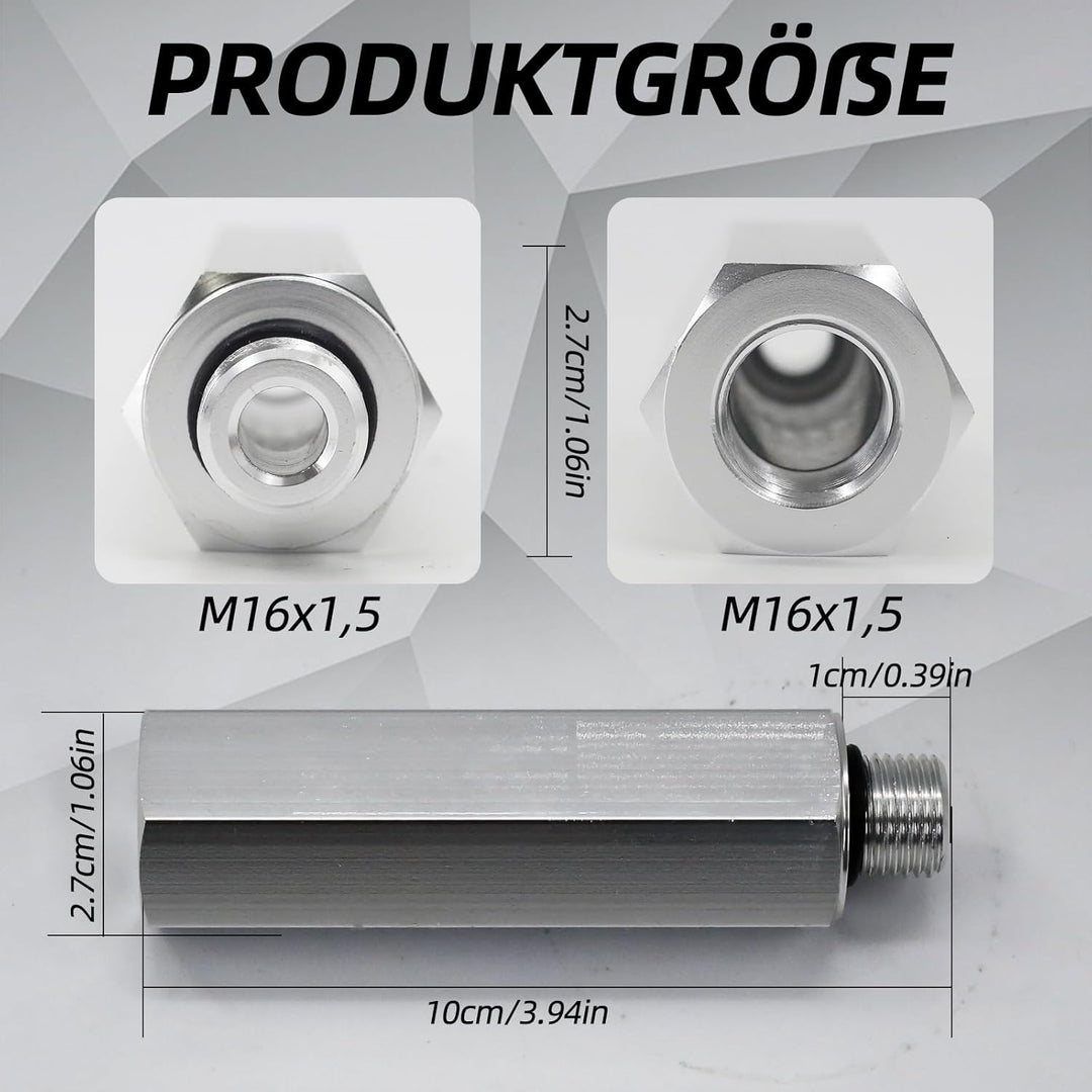 Handgriff Set M16x1,5 aus Aluminium, Verlängerung für Kupplungskopf, passend für Druckluftbremse LKW