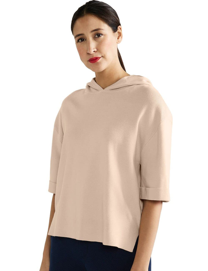Street One Damen Kurzarmhoodie 40 Light Smooth Sand Melange, 40 Light Smooth Sand Melange