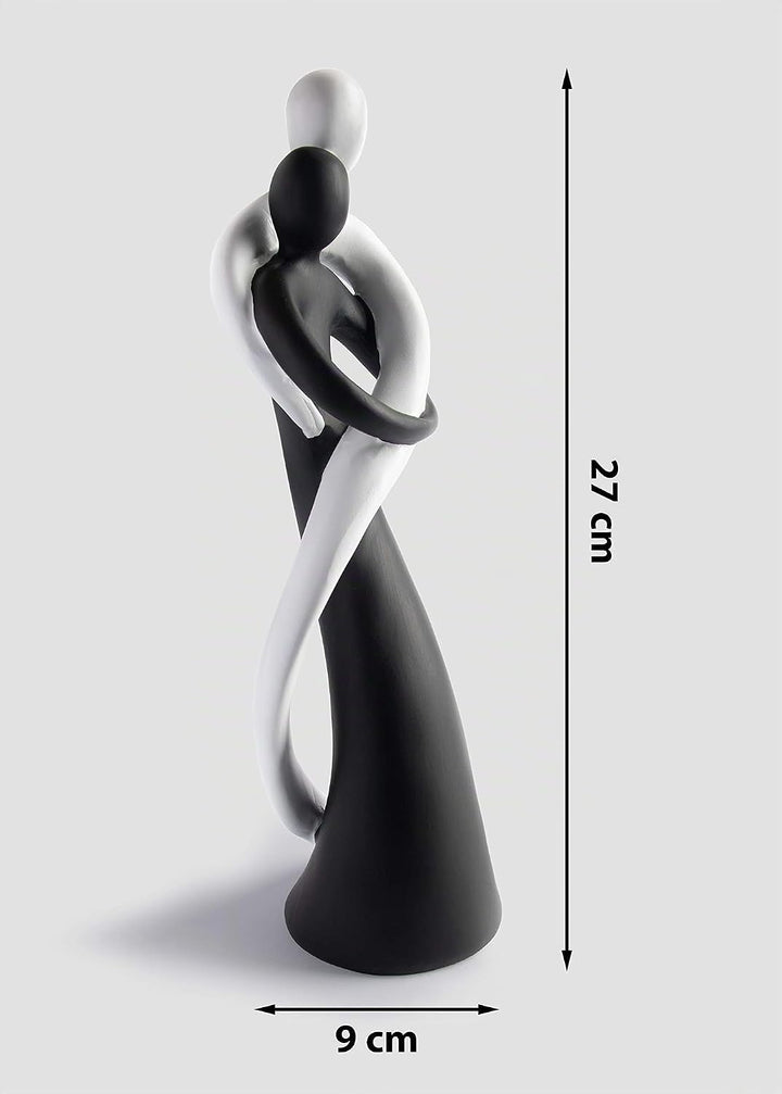 FeinKnick harmonisches Paar in Schwarz &amp; Weiss - handbemalte Skulptur aus Marmorit 27cm hoch - stilv