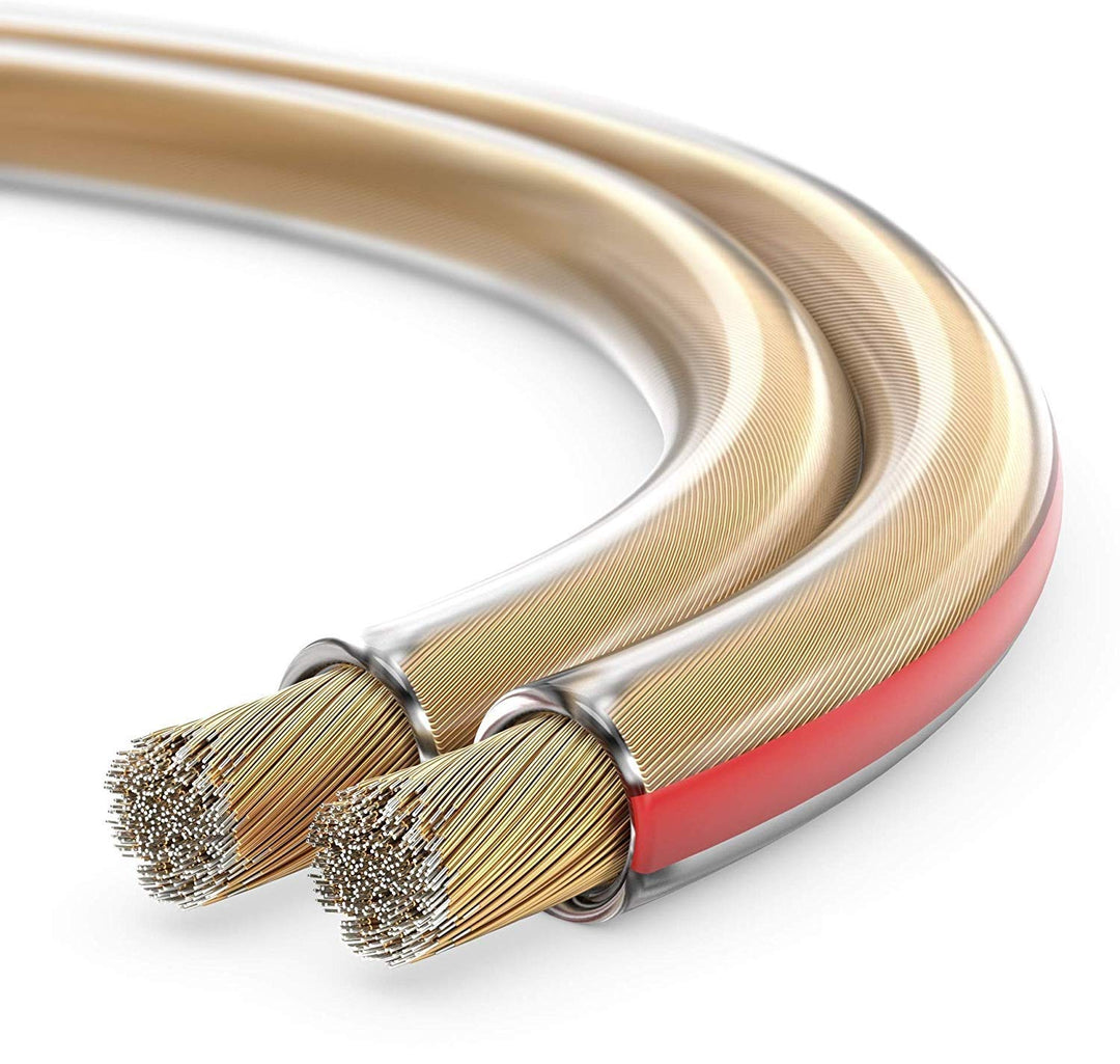 sonero® 100 Meter 2x1,50mm² CCA Lautsprecherkabel / Boxenkabel, Farbe: transparent 2x1,50mm² 100m tr