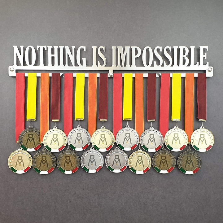 MEDALdisplay Nothing is Impossible - Medaillen Aufhänger - Wandhalterung für Medaillens Running, Mar