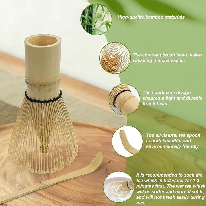 Matcha Set, Stück Macha Tea Set mit Matcha Filtersieb, Matcha-Besen, Matcha Schale, Matcha Löffel Te