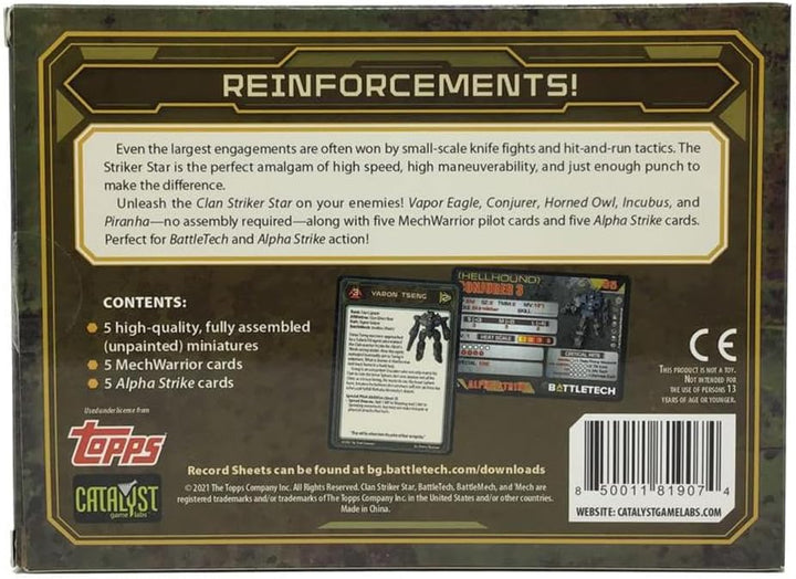 Catalyst Game Labs - BattleTech Clan Striker Star - Miniature Game -English Version