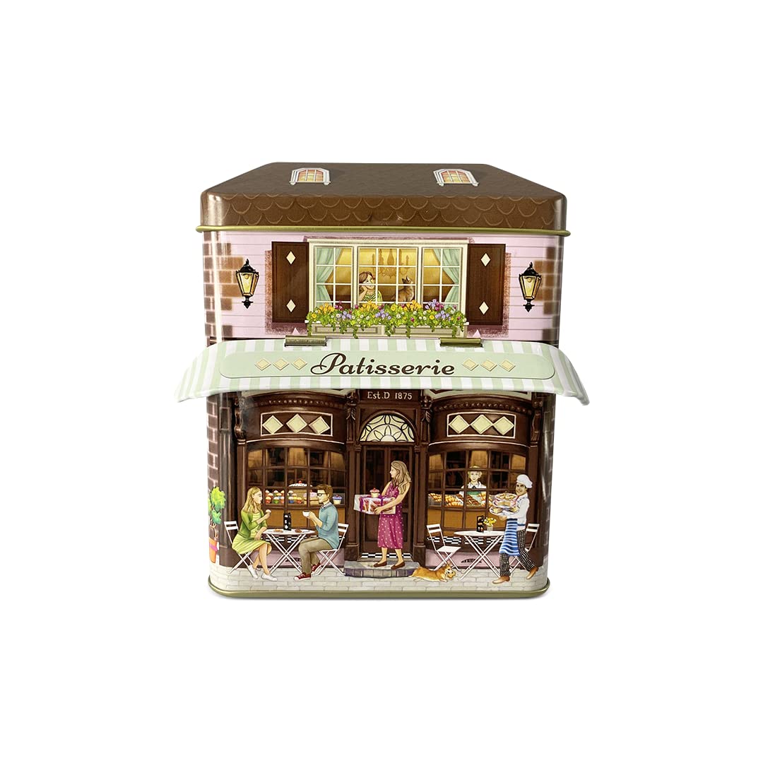 Dekorative Keksdose Stadthaus 12 x 7,5 x 15 cm, Volumen 1000 ml Backwaren, Backwaren