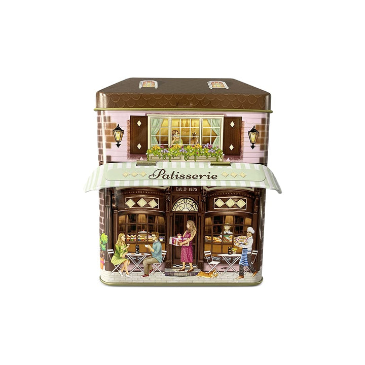 Dekorative Keksdose Stadthaus 12 x 7,5 x 15 cm, Volumen 1000 ml Backwaren, Backwaren