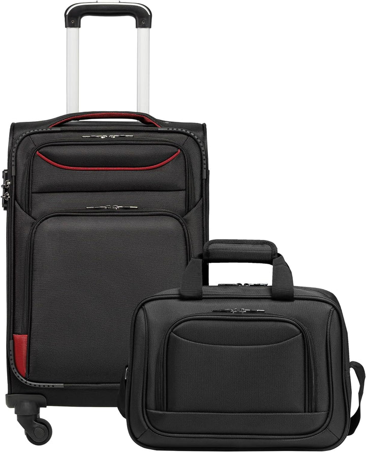 COOLIFE Koffer Trolley Koffer Reisekoffer von 4 Rollen Stoffkoffer Handgepäck TSA-Schloss Der Koffer