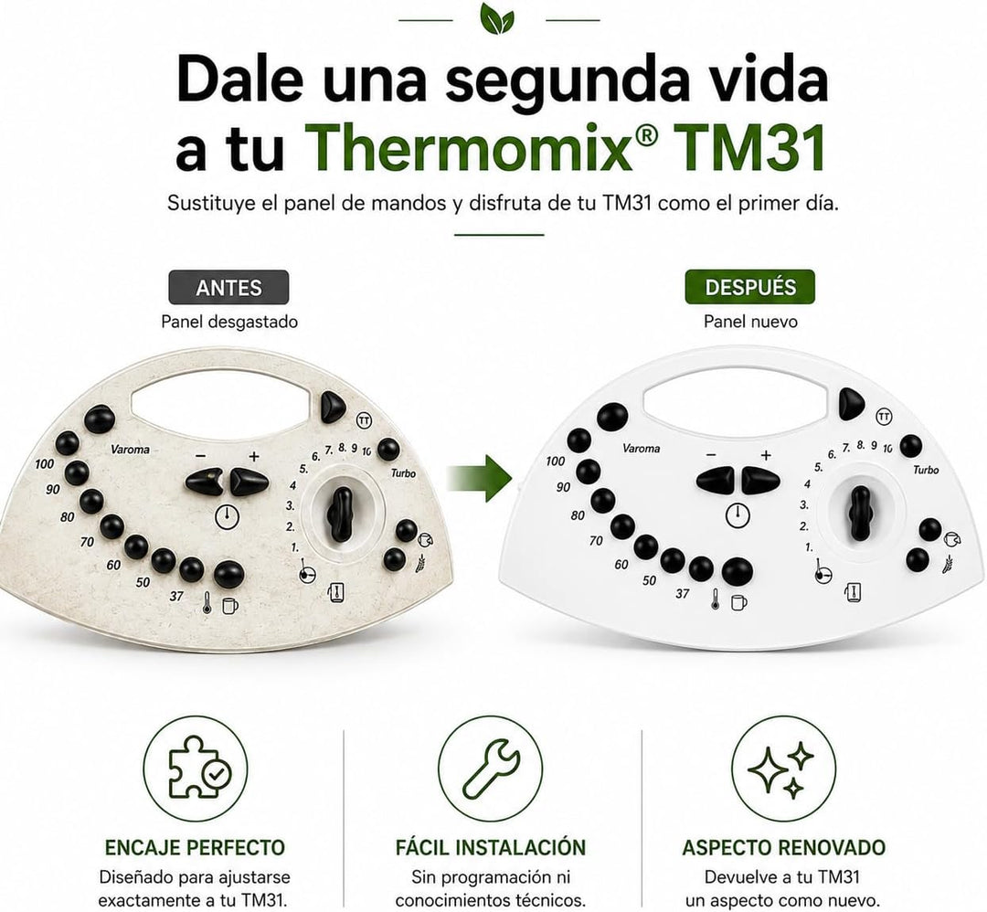 Thermomix TM31 Knopf | Frontpanel komplett mit Membran-Tastatur | Ersatzteile, Zubehör für den Therm