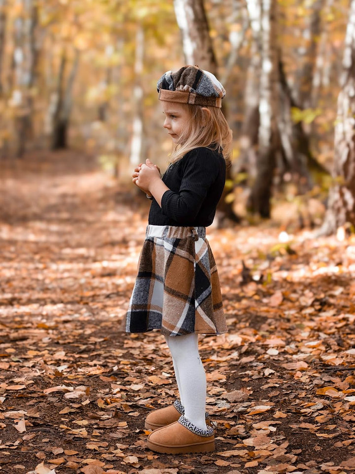 Miipat Baby Mädchen Kleidung Set Kleinkind Mädchen Outfits Set Lange Ärmel Pullover Tops mit Mini Ro