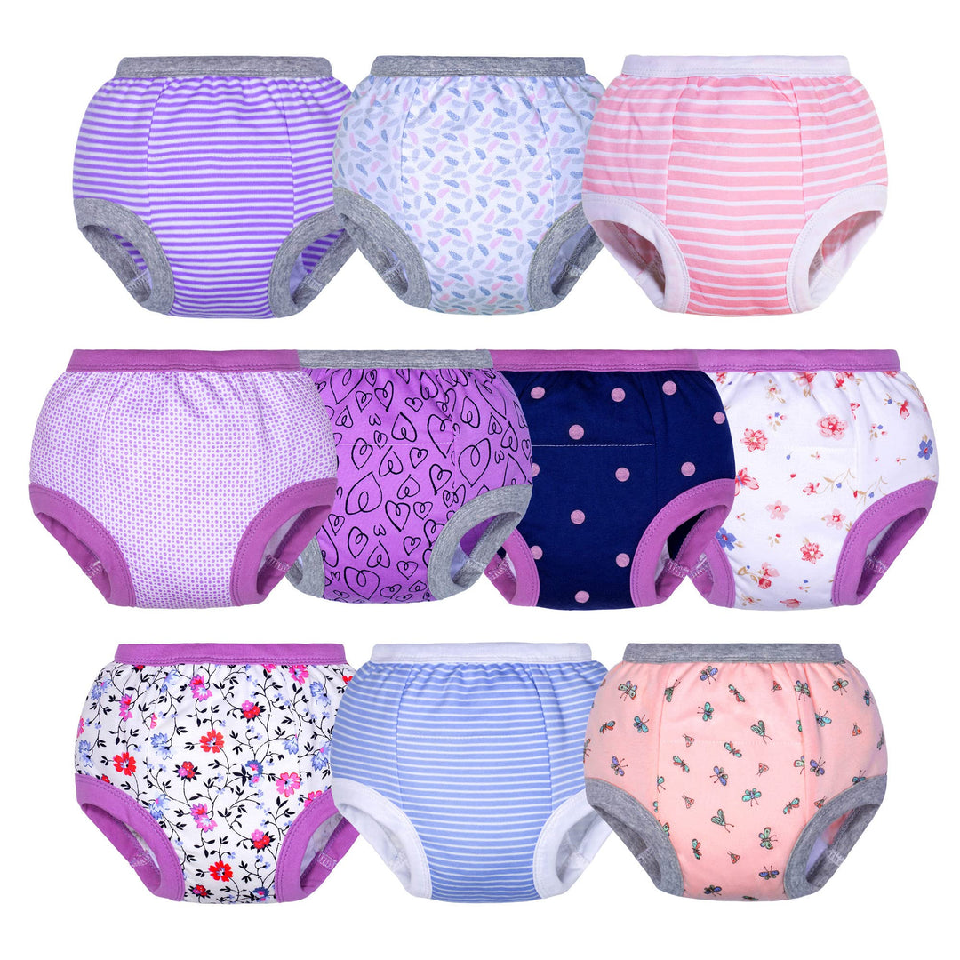 BIG ELEPHANT Baby Mädchen Trainingsunterhosen für Kleinkinder Trainingshosen 10er Pack, 12-24 Monate