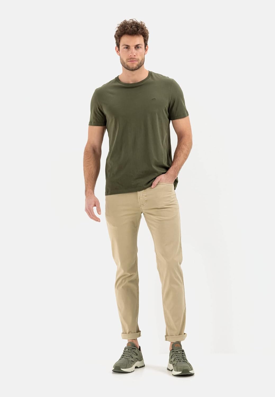camel active Herren Regular Fit 5 Pocket Hose 42W / 32L Beige, 42W / 32L Beige