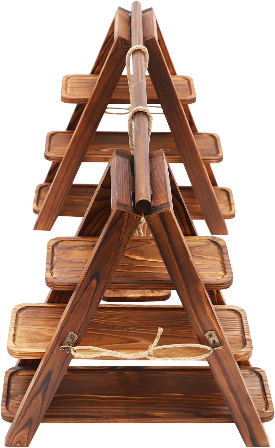 Etagere Holz 3 Etagen Massivholz Cupcake ständer kuchenständer 6kg | Massivholz Holzkohle, 3 Etagen