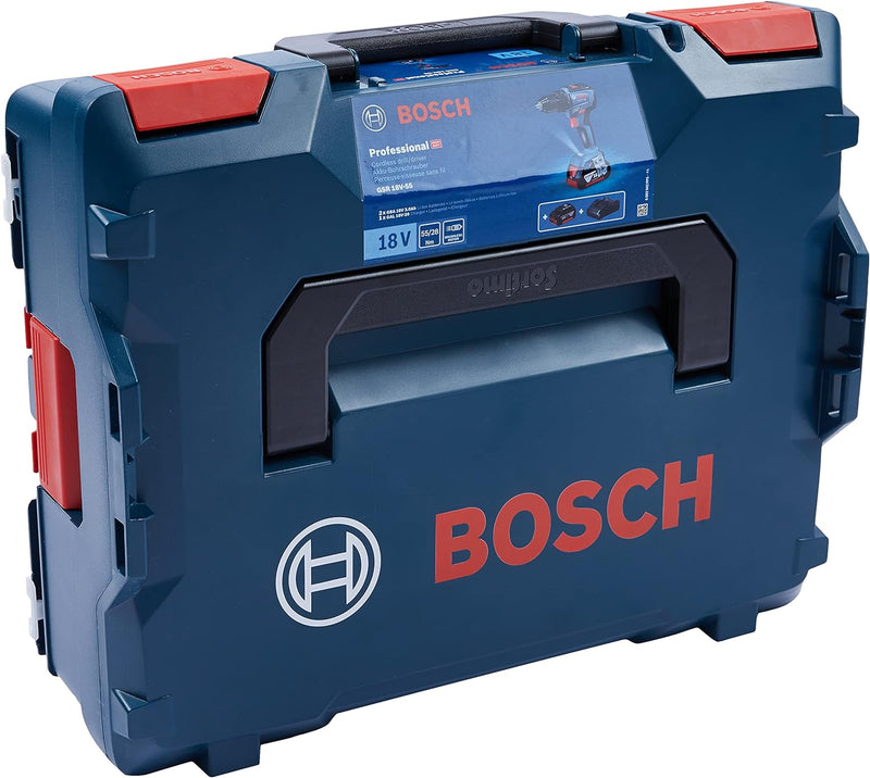 Bosch 101107866 GSR 18 V-55 Akku-Bohrschrauber, 18 Volt, 2 x 3.0 Ah (IEC) Li-Ion