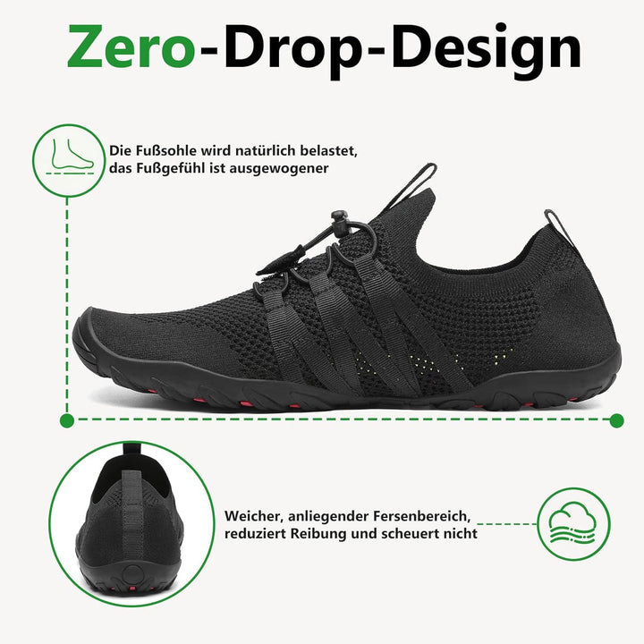 SAGUARO Herren Badeschuhe Damen rutschfeste Sohle Schnell Trocknend Schwimmschuhe 36 EU Dunkelschwar
