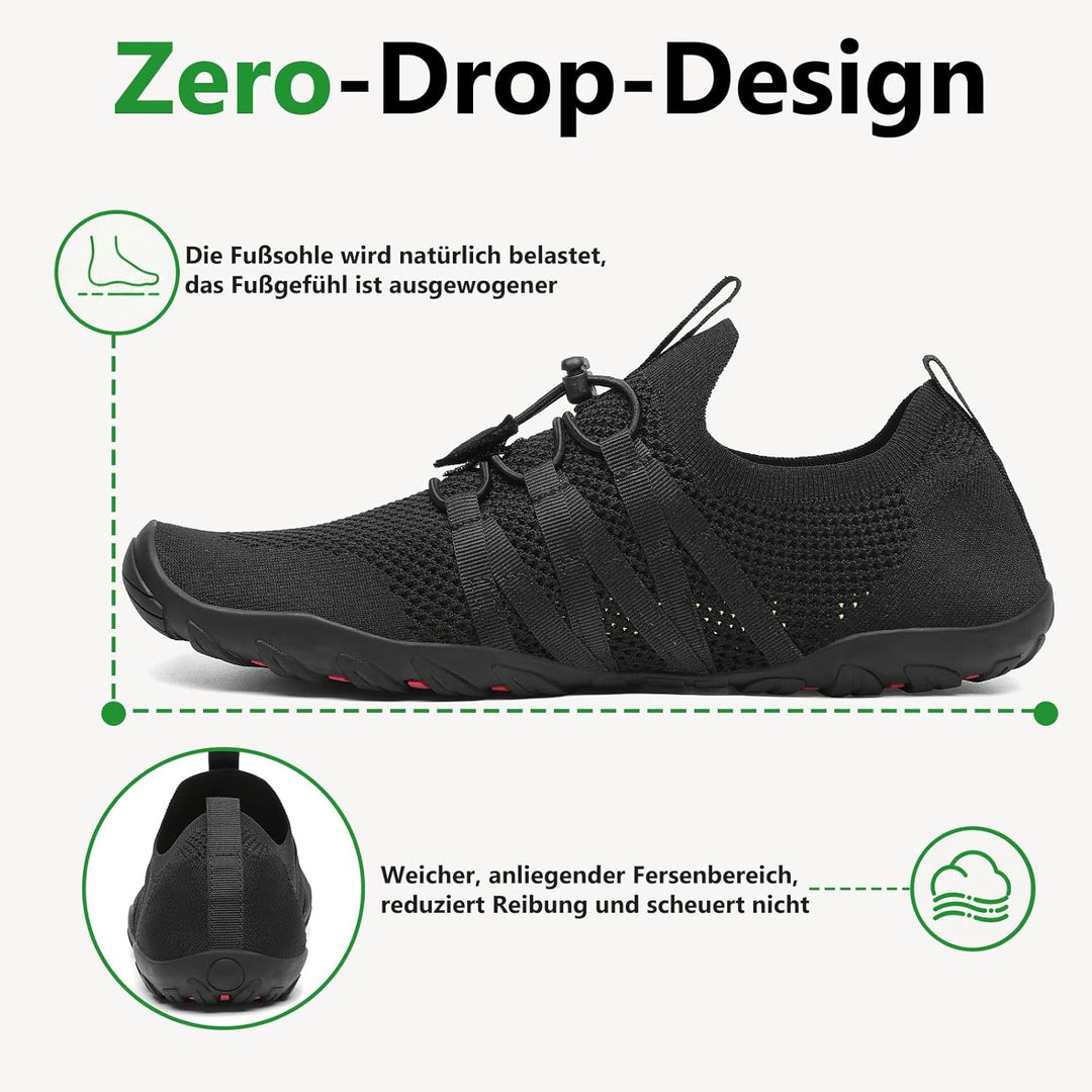 SAGUARO Herren Badeschuhe Damen rutschfeste Sohle Schnell Trocknend Schwimmschuhe 37 EU Dunkelschwar