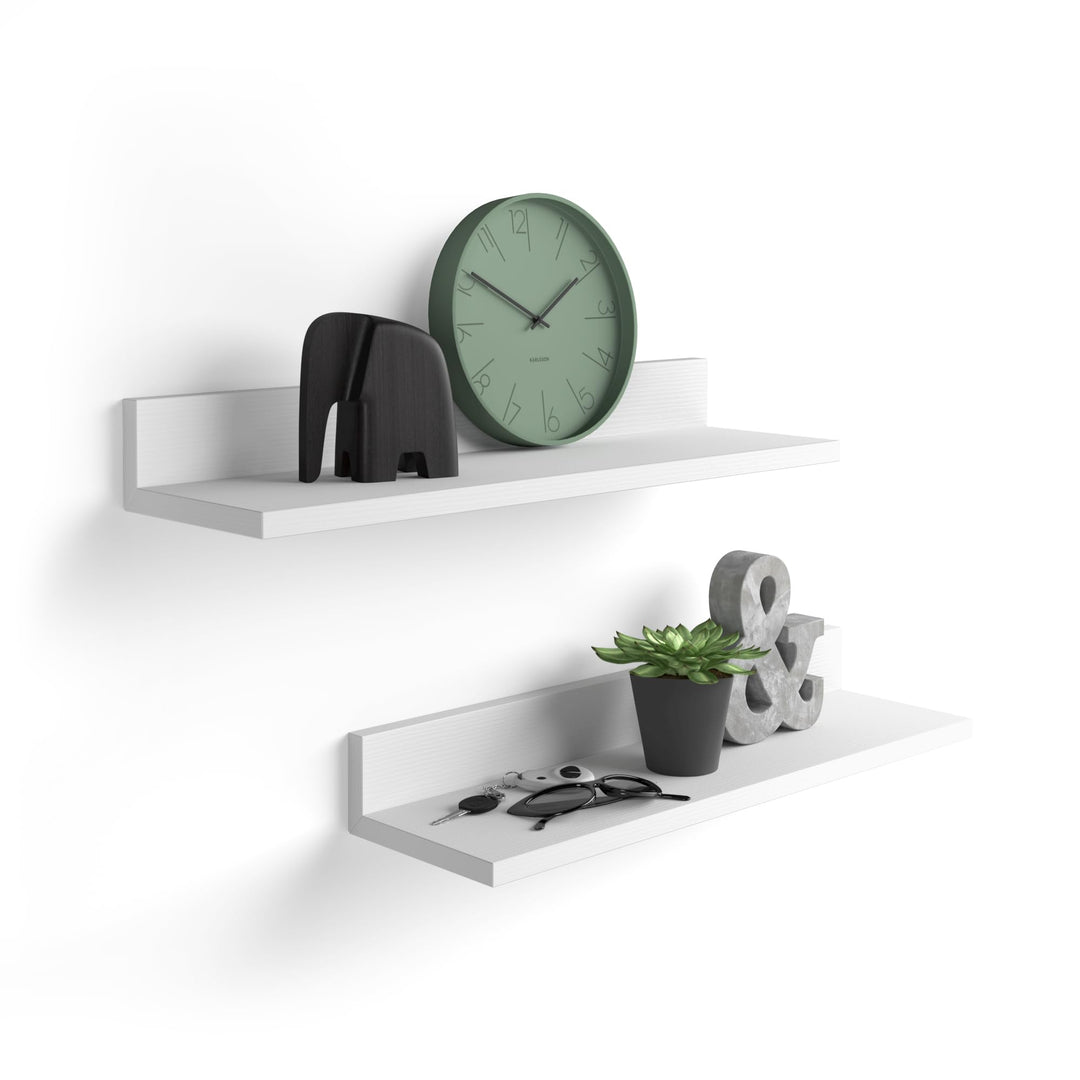MOBILI FIVER, 2-er Set Rachele Regale, Esche, Weiss, Made In Italy 80 x 17 x 8 cm Esche Weiss, 80 x