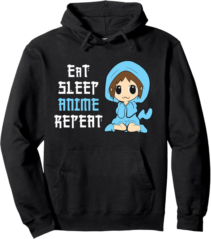 Eat Sleep Anime Repeat Liebe Anime Pullover Hoodie