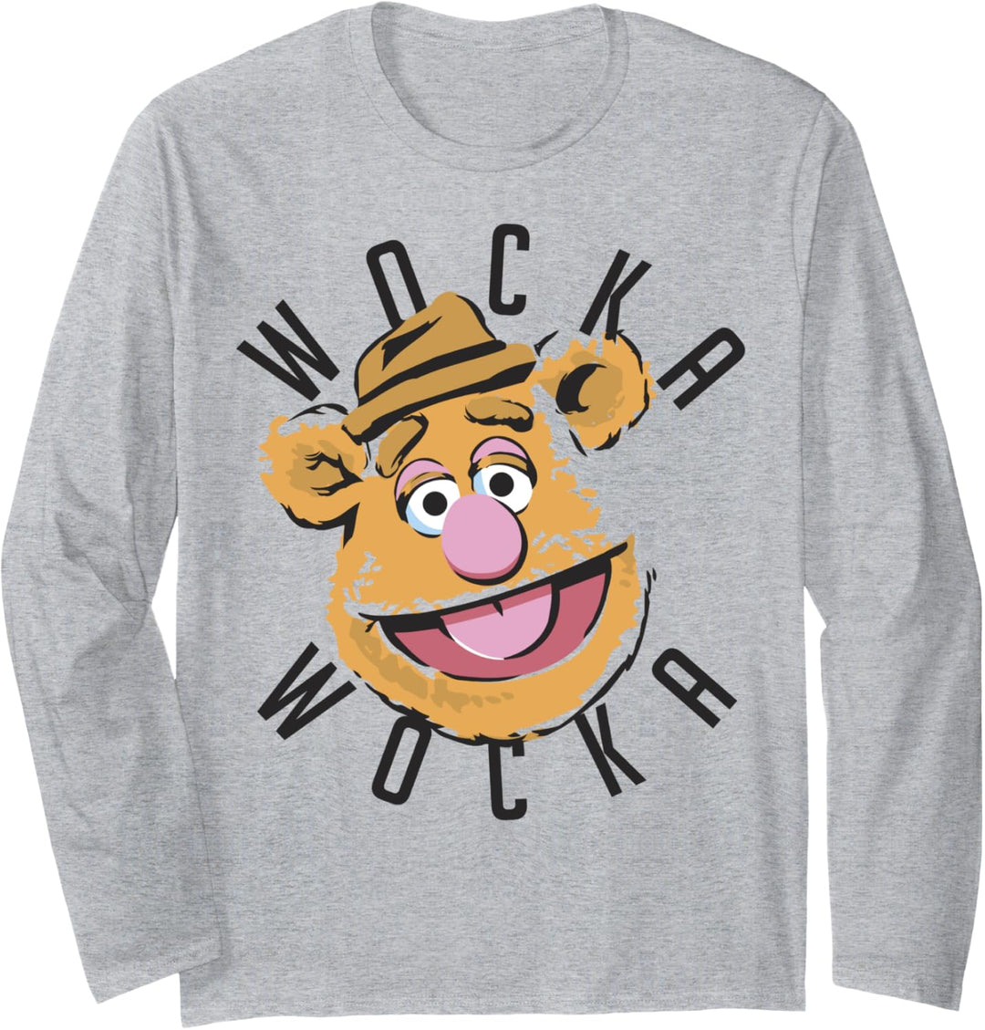 Disney The Muppets Fozzie Bear Wocka Wocka Big Face Langarmshirt