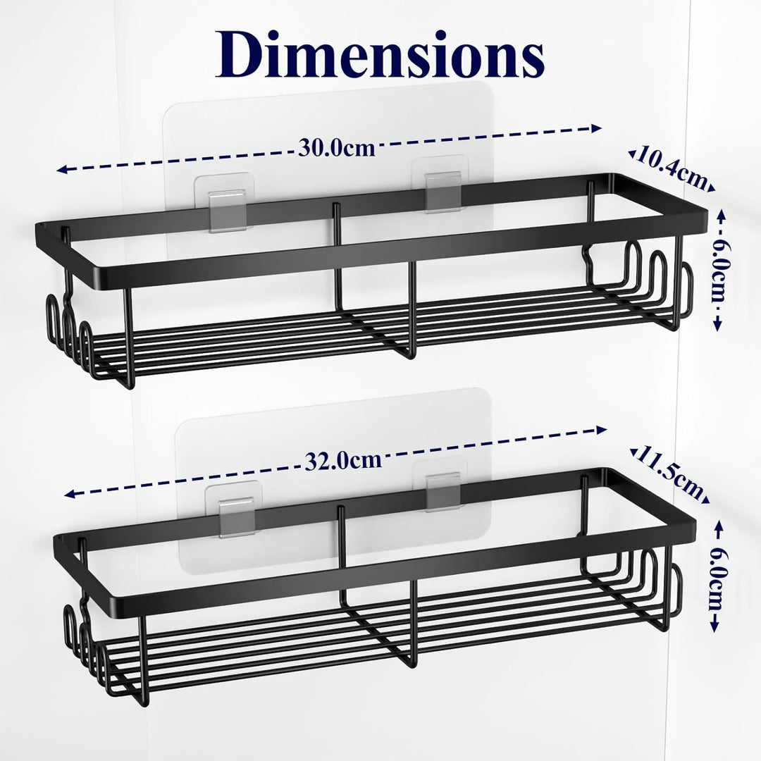 Kitsure Duschablage ohne Bohren - 2 Stück rostfreie Badezimmer Organizer, schnell trocknende Badrega