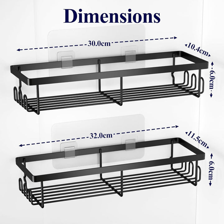 Kitsure Duschablage ohne Bohren - 2 Stück rostfreie Badezimmer Organizer, schnell trocknende Badrega